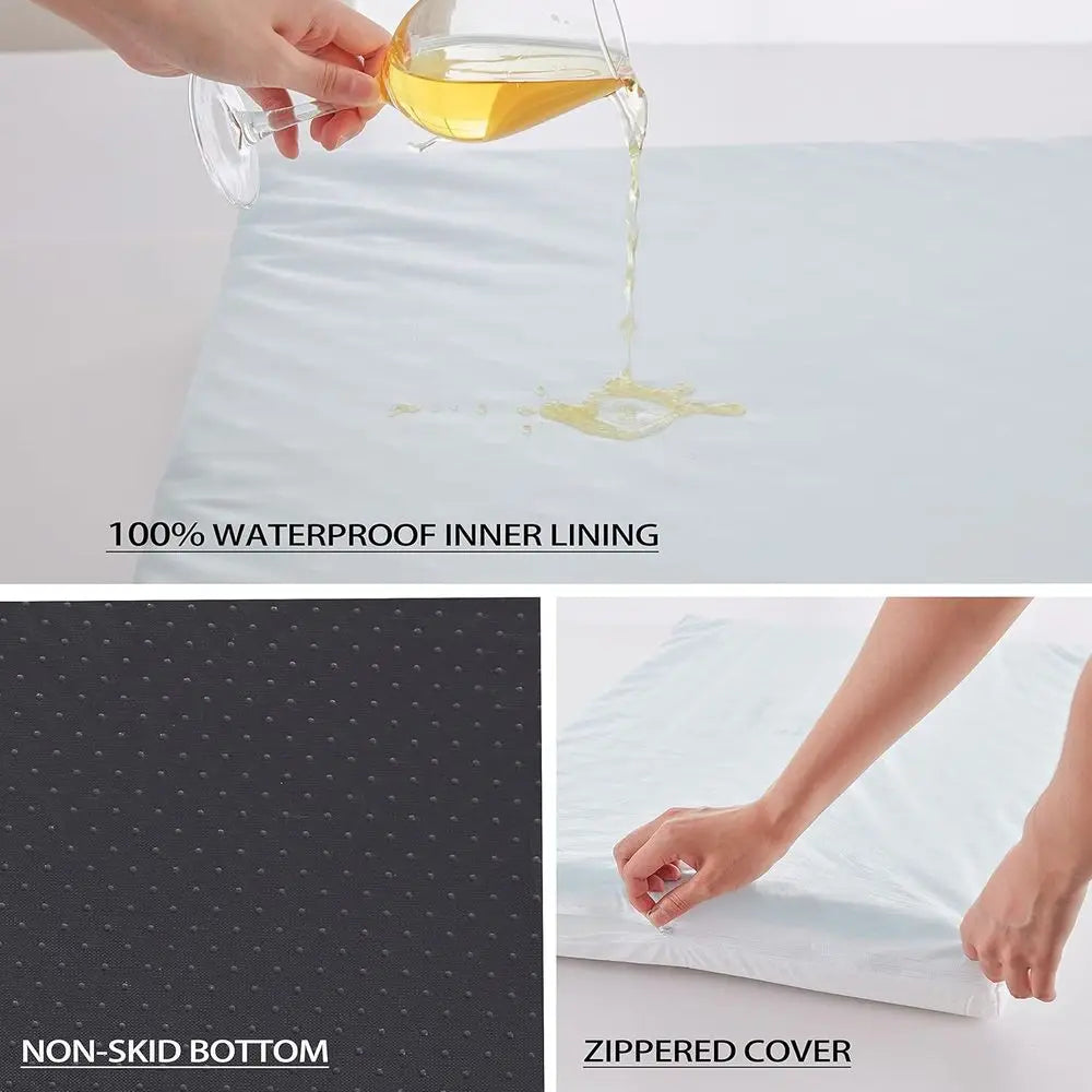 Large Orthopedic Dog Bed with Cooling Memory Foam, Washable Cover and Waterproof Liner (35x 22)