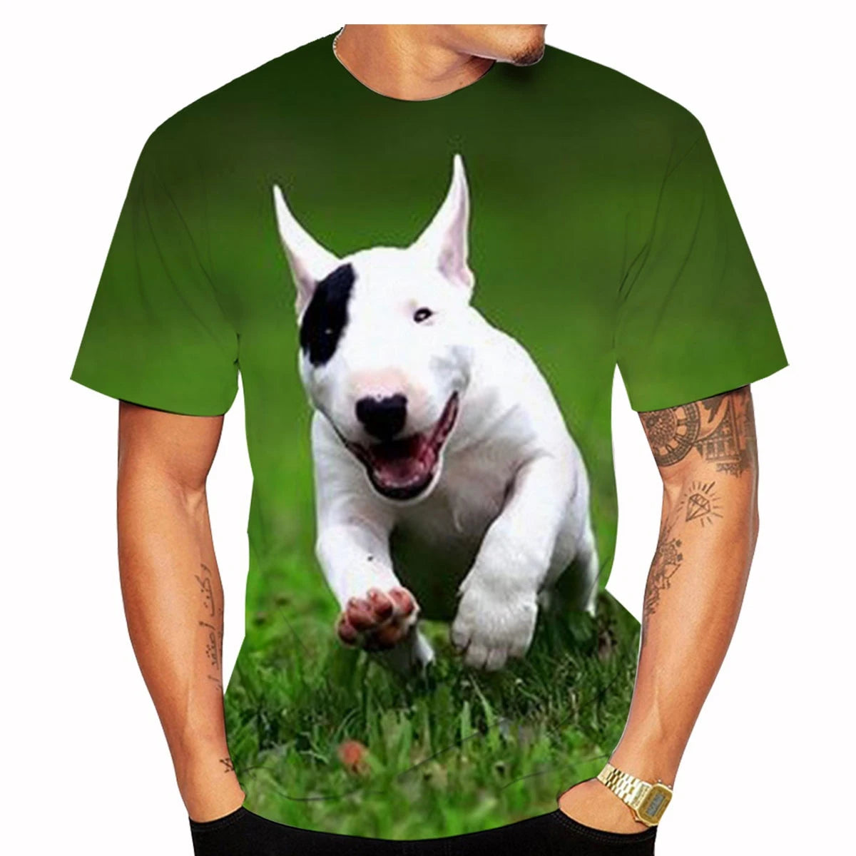 Funny Bull Terrier T-Shirts Pet Dog 3D Print Streetwear Men Women Fashion Oversized Short Sleeve T Shirt Male Tees Tops Clothing