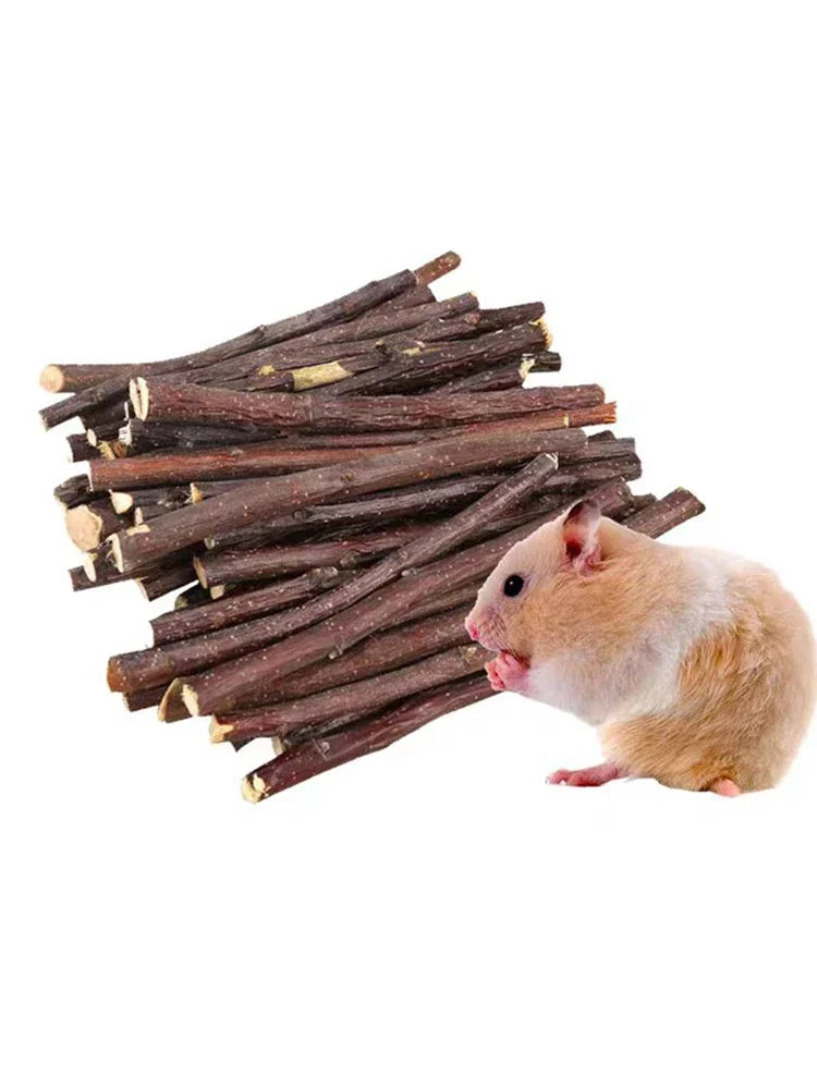 20/40/80/100pcs Hamster Rabbit Teeth Grinding Apple Tree Stick Minerals Molar Stone Toys for Chinchilla Hamster Pet accessories