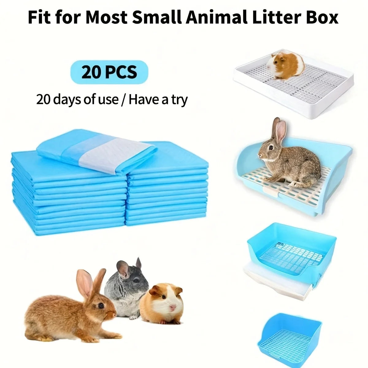 A Pet Pee Pad for Small Pets Like Rabbits, Hamsters, and Guinea Pigs, Disposable Absorbent Deodorizing Thickened Pad