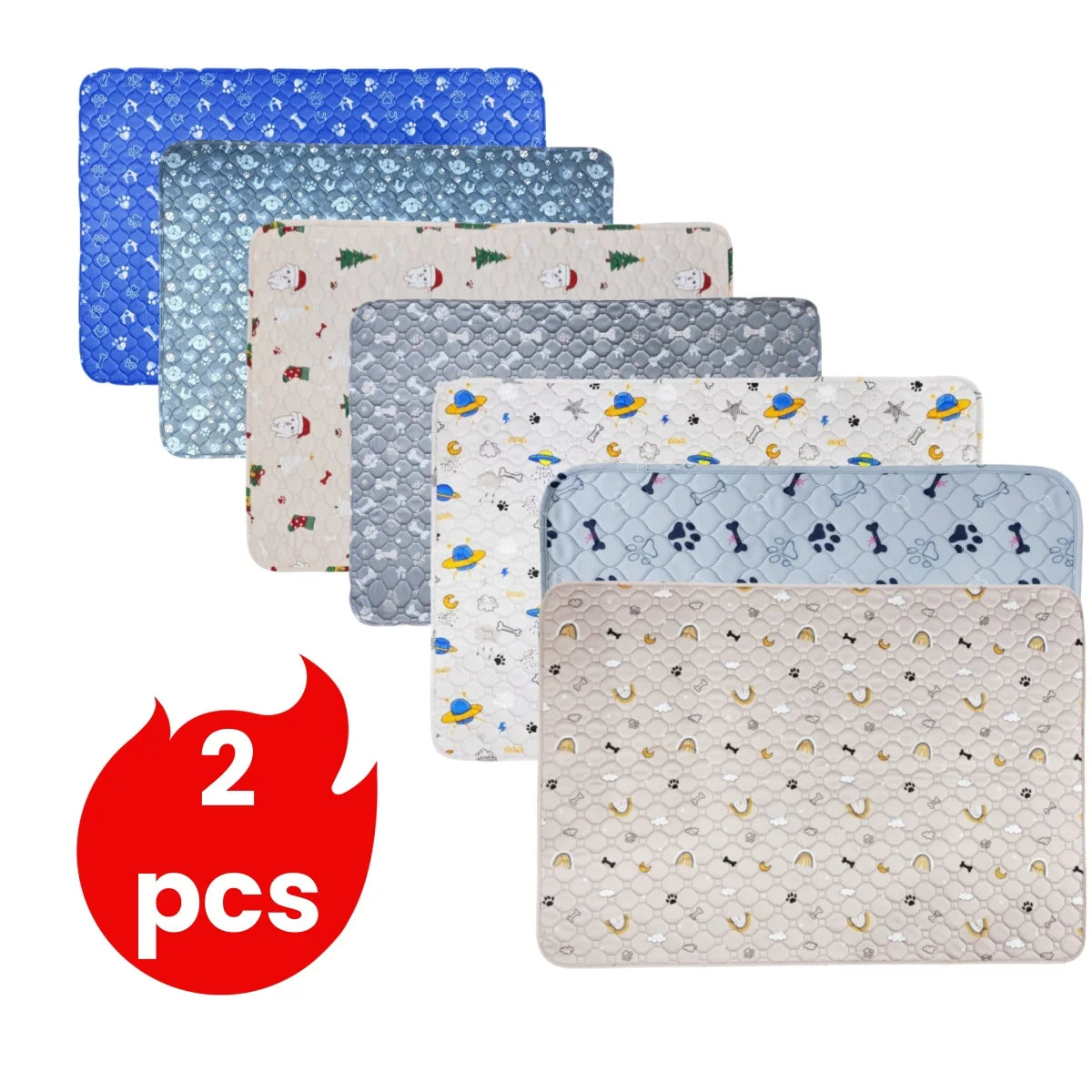 2pcs Large Pet Dog Pee Pads,Reusable Dogs Puppy Pads Pet Training Pads for Dogs, Absorbent and Leak-Proof Whelping Pads,Size:M