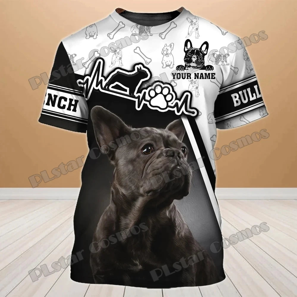 Personalized With Name Dog Pitbull 3D All Over Printed Men's T-Shirt Summer Casual Unisex Tee shirt Gift For Dog Lovers TTD22