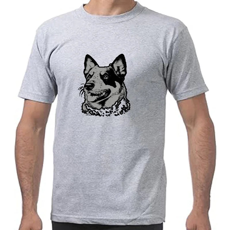 Funny Australian Dog Blue Heeler Art Graphic T-shirts Men Women's Fashion Casual Tshirt 100% Cotton Loose Oversized T Shirt