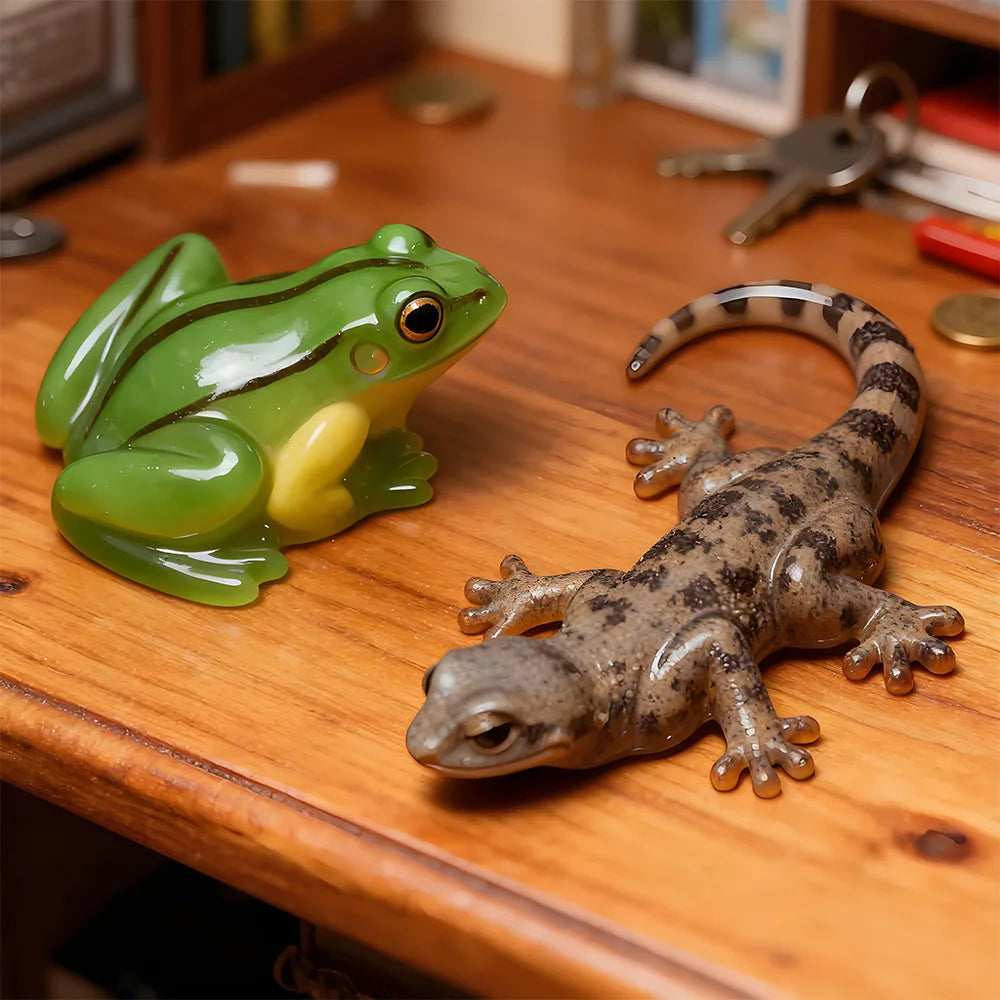 Reptile Resin Casting Silicone Mold - Turtle, Lizard & Frog DIY Plaster & Epoxy Mold for Mini Animal Figurines & Ornaments