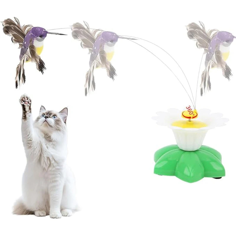 Funny Flying Bird Cat Toy Flying Bird Cat Toys for Indoor Cats with A Fastening Tape 360 Degree Rotatable for All Breeds Cat