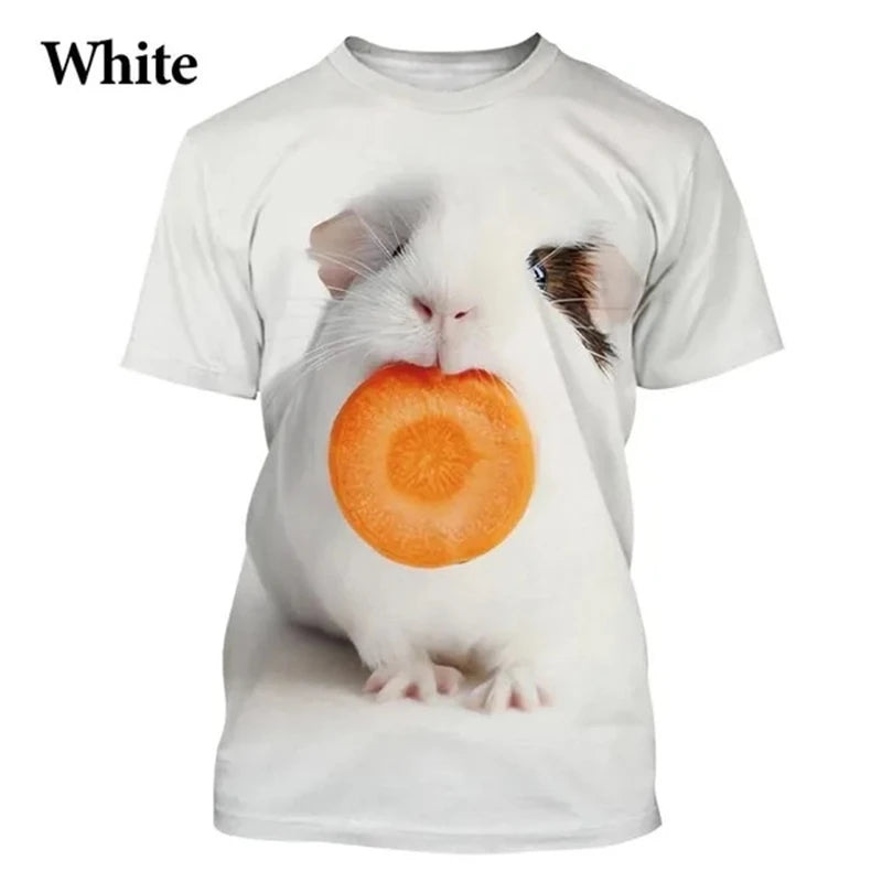 Fashion Animal Guinea Pig 3D Printing T-shirt Men And Women Casual Cute Short-sleeved T-shirt Trend Funny Tee Shirt Costumes Top