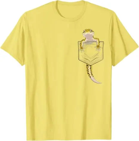 Cute Lizard Reptile Leopard Gecko Pocket Gifts Men Women Kids T-Shirt Funny Y2k Design Aesthetic Clothes Novelty Gift Gecko Tees