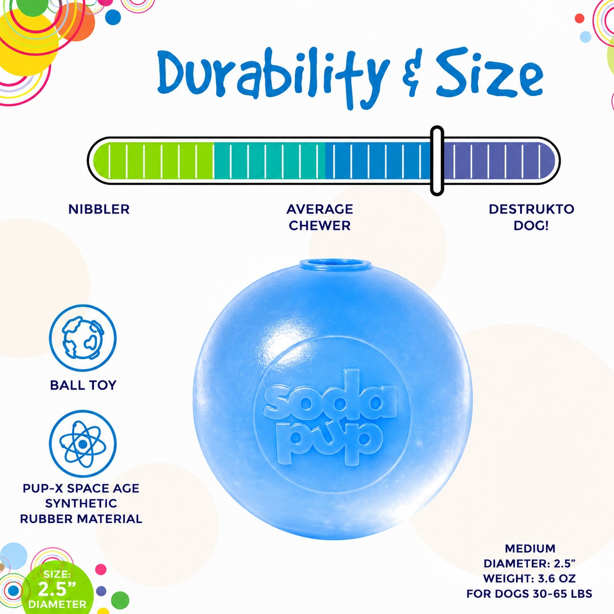 Strobe Ball Light-Up Dog Toy - Durable Floating Chew Ball | Made in USA