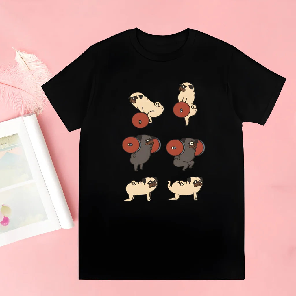 Pug Dog Animal Pet T Shirt Novelty Funny Vintage Crew Neck Men's T-Shirt Humor Women Top Tee Gift Humor Streetwear