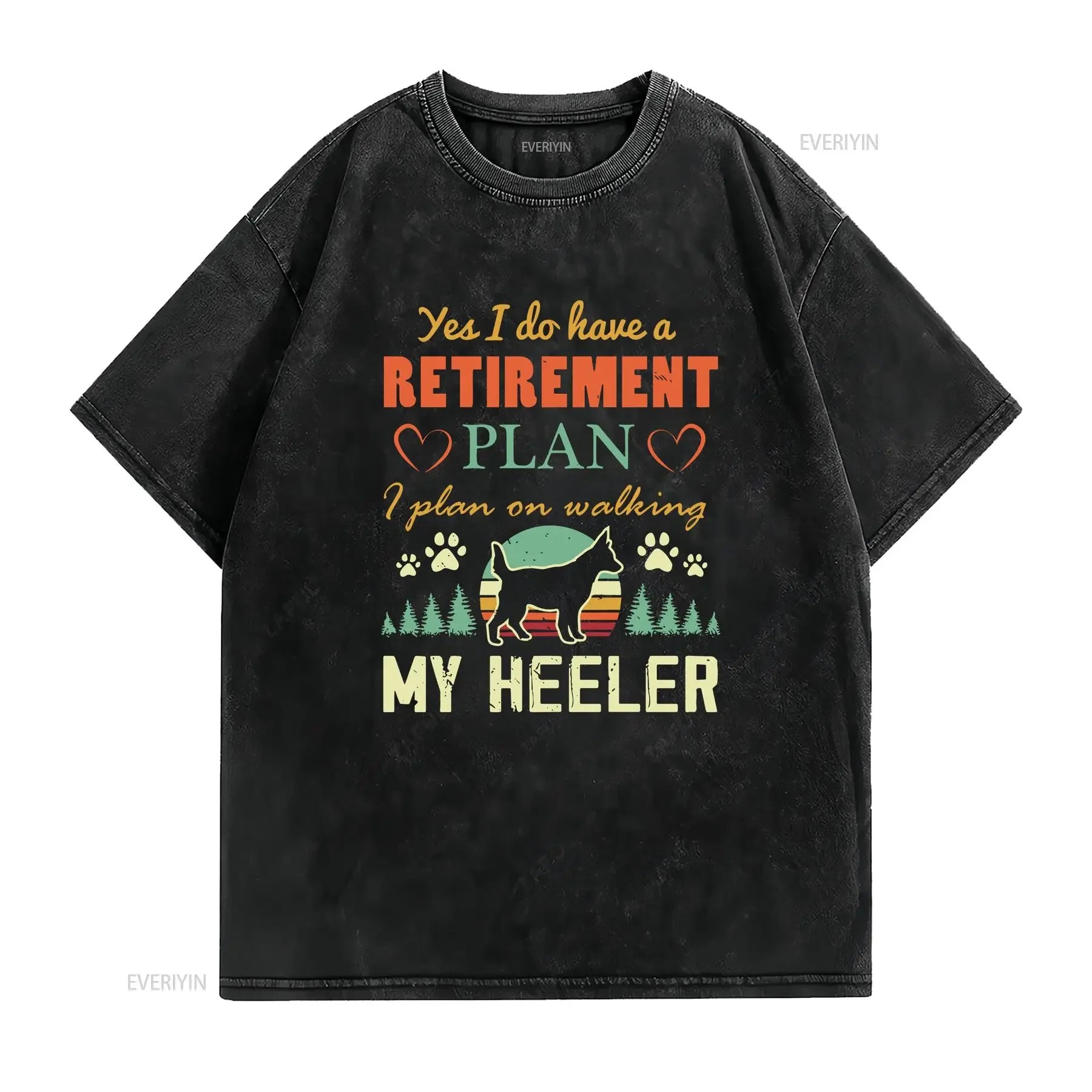 Retired T Shirt Blue Heeler Australian Cattle Dog Retiring RetiremenT Red Mom Cute  vintage Washed Comfortable Stretched homme