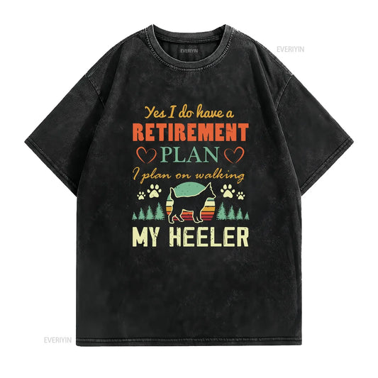 Retired T Shirt Blue Heeler Australian Cattle Dog Retiring RetiremenT Red Mom Cute  vintage Washed Comfortable Stretched homme