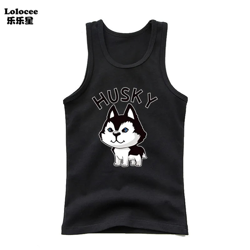 Dabbing Dancing Dog Funny tank tops For Boys vest Kids sleeveless Shiba Inu Dog t-shirt Dog Pet Lover Clothes
