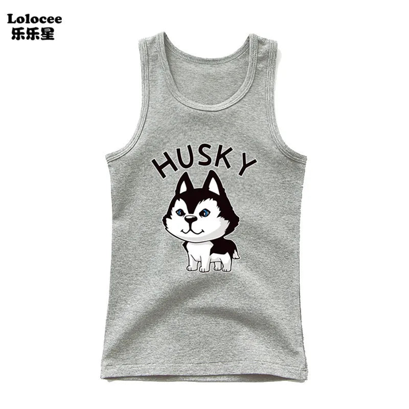 Dabbing Dancing Dog Funny tank tops For Boys vest Kids sleeveless Shiba Inu Dog t-shirt Dog Pet Lover Clothes
