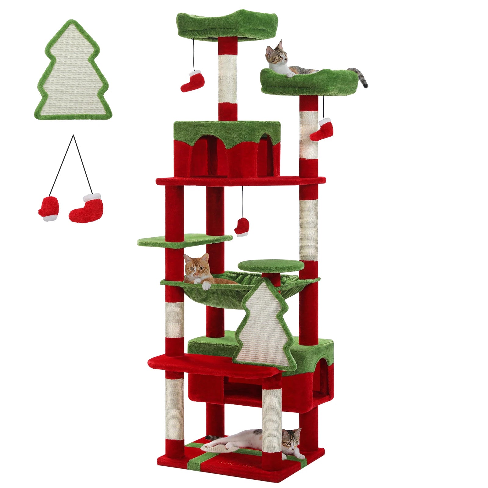PAWZ Road 72" Large Cat Tree Tower with Hammock and Condo