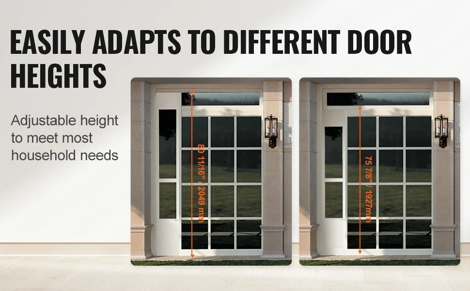 SucceBuy Sliding Glass Pet Door - Adjustable 76-81" Aluminum Frame