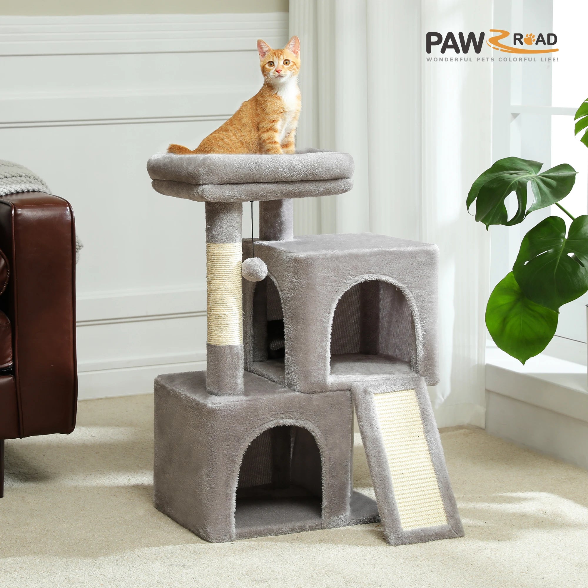 Pequlti Multi-Level Cat Tree Tower with Condo and Hammock