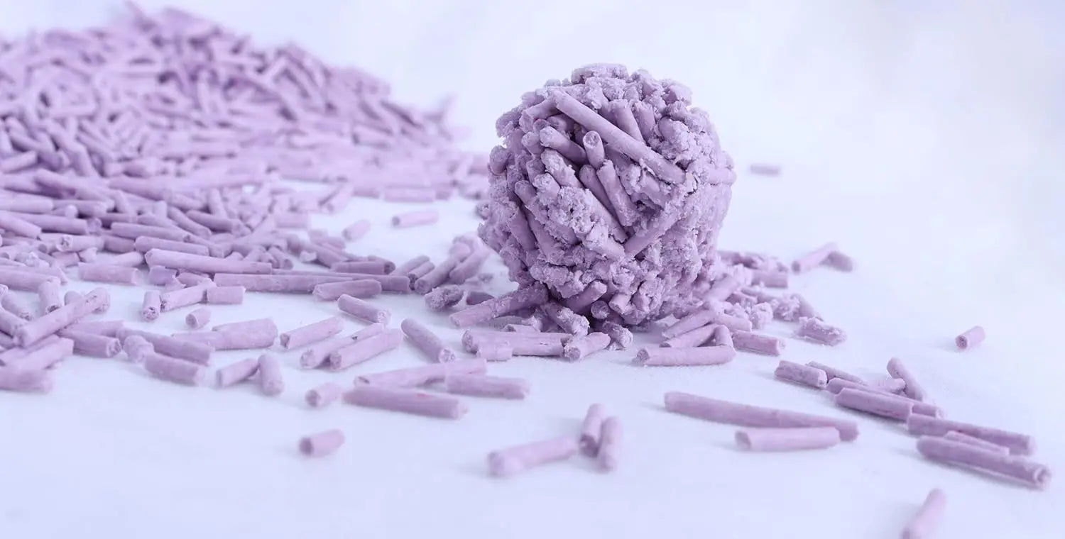 Flushable Lavender Scented Tofu Cat Litter, 5.5 Lbs Low Tracking 2mm Pellets