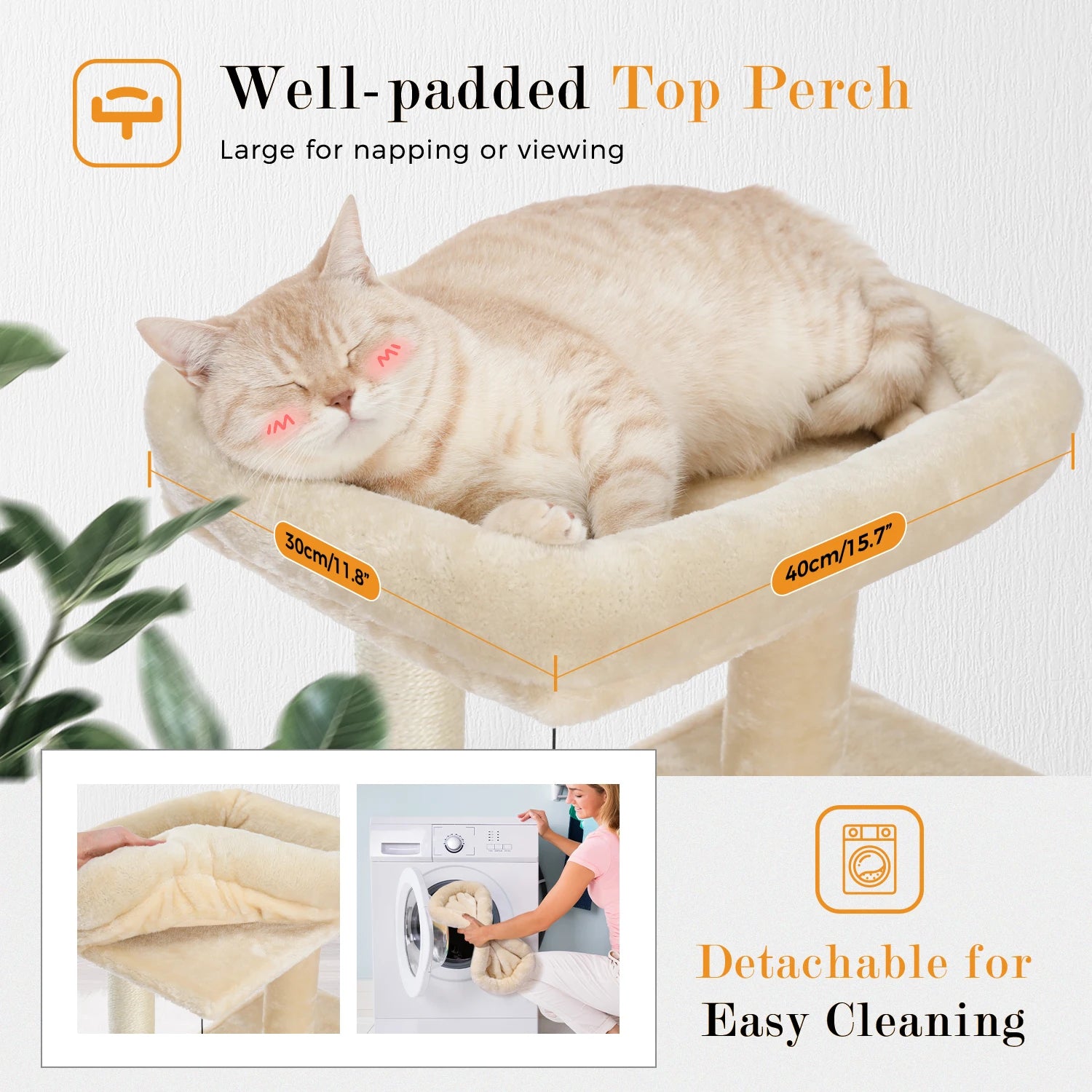 Pequlti Multi-Level Cat Tree Tower with Condo and Hammock