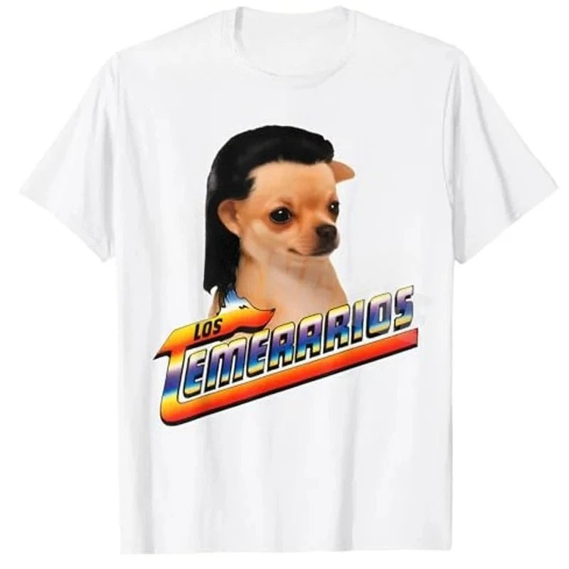 Los Temerarios Dog Funny T-Shirt Cute Y2k Dog Variation Brainrot Graphic Outfit Humorous Printed Tee Streetwear Clothing