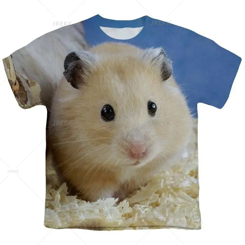 Hamster Domesticated Guinea Pig 3D Print Men's T-Shirts Women Children Tshirt Casual Short sleeve Oversized Hip Hop Tee Tops