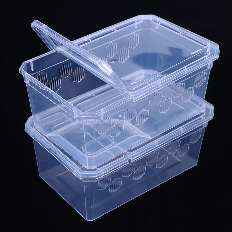 Reptile Tank Insect Spiders Tortoise Lizard Plastic Transparent Reptile Breeding Box Vivarium With Balcony Feeding Supplies