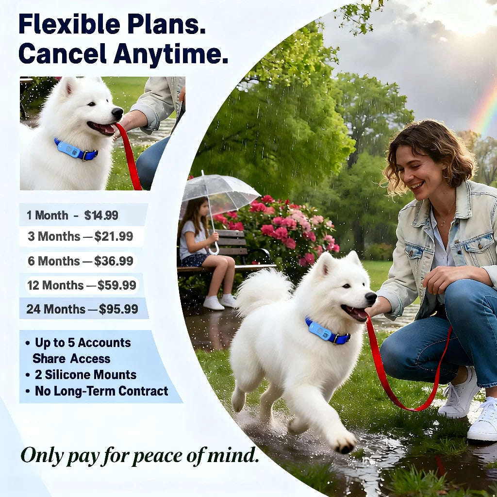 WanwayTech GP30 4G LTE Pet GPS Tracker - IP67 Waterproof