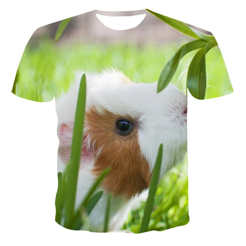 New Hamster Guinea Pig 3d Printing Men's T-shirt Girls Casual Short-sleeved Oversized Hip-hop Sports And Fitness Breathable Top