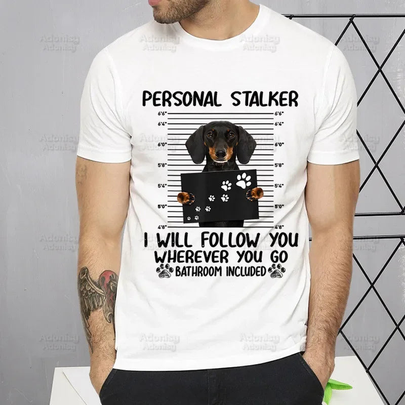 Dachshund Teckel Cute Dog Men's Tshirt Cute Printing Shirt Mens Fashion T-Shirt For Men Casual Tops Short Sleeve