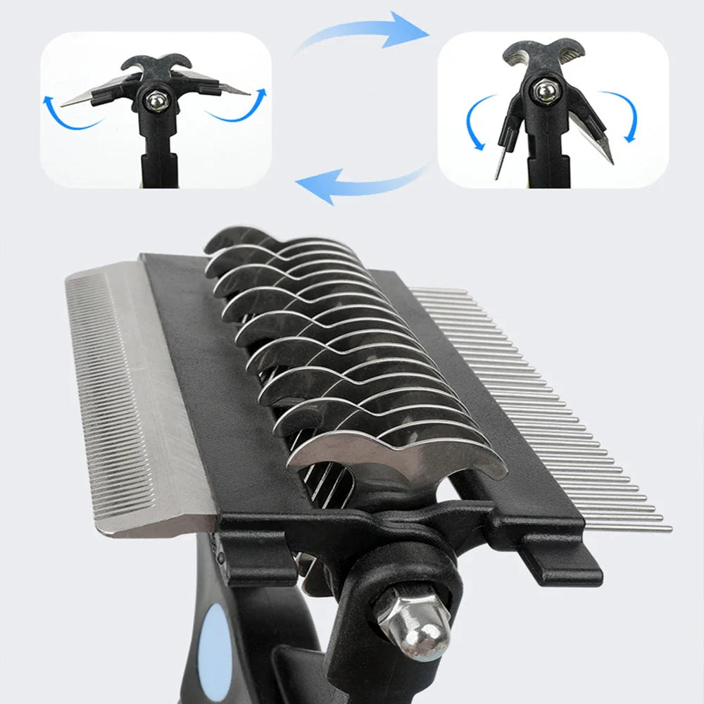 3 In 1 Pet Deshedding Brush Dog Hair Remover Pet Fur Knot Cutter