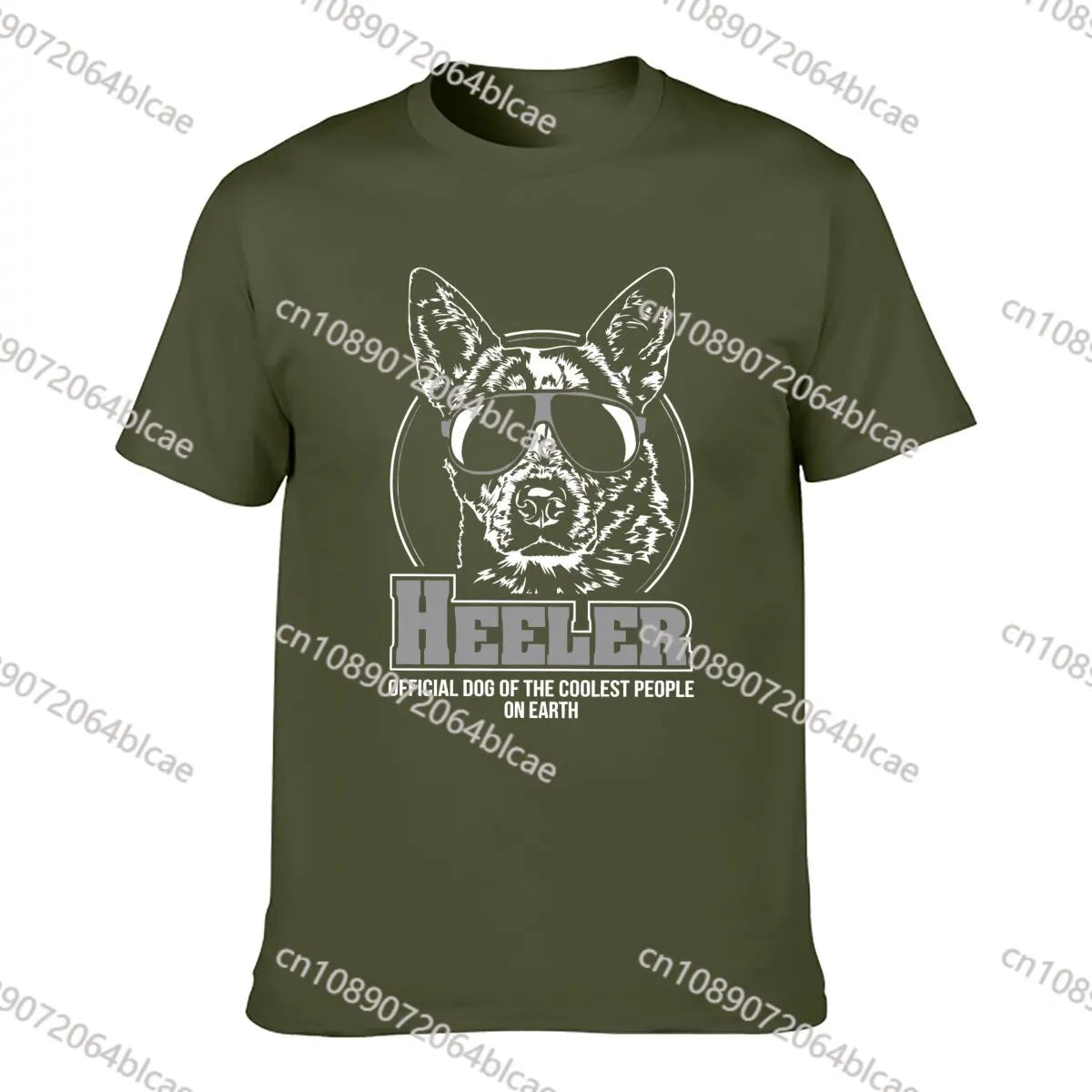 Funny Heeler Short Sleeve Shirt Dog Tee Gift Camisas Hombre Tops T Shirt Funny Printed Cotton Young T Shirts Camisa