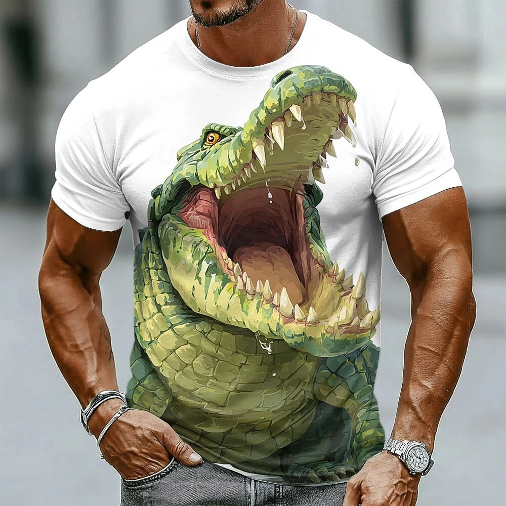 Funny 3D Dog Print Men's T-Shirts Fashion Animal Pattern Summer Street Short Sleeve Casual O-neck Breathable Tees Man Loose Tops