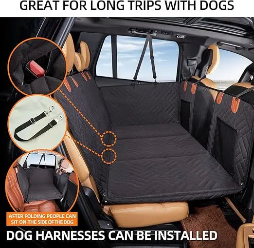 Back Seat Extender,Dog Seat Cover for Back Seat,Hard Bottom Car Seat Cover for Dogs,Dog Hammock for Car