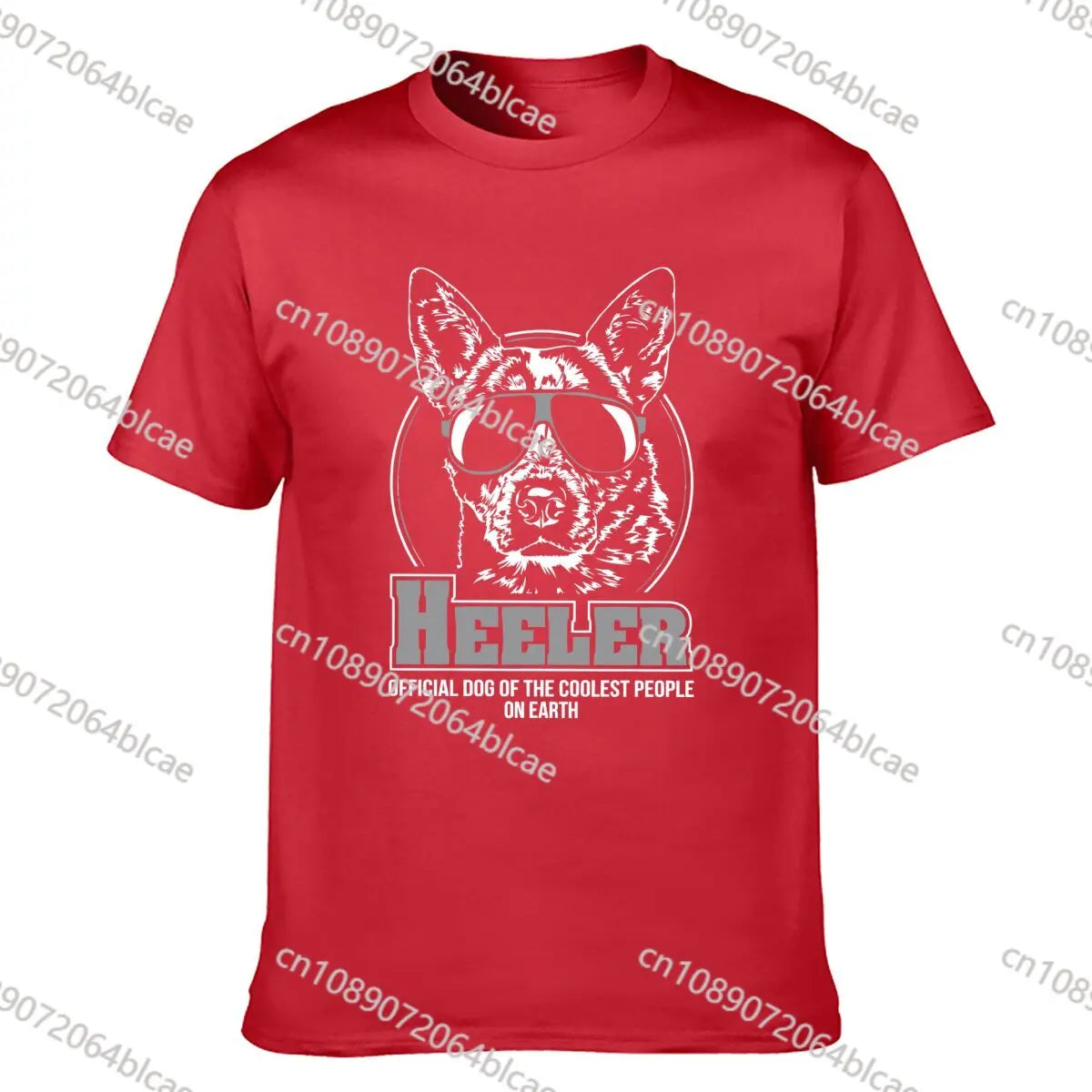 Funny Heeler Short Sleeve Shirt Dog Tee Gift Camisas Hombre Tops T Shirt Funny Printed Cotton Young T Shirts Camisa