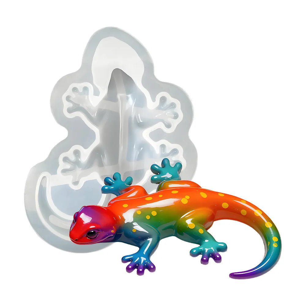 Reptile Resin Casting Silicone Mold - Turtle, Lizard & Frog DIY Plaster & Epoxy Mold for Mini Animal Figurines & Ornaments