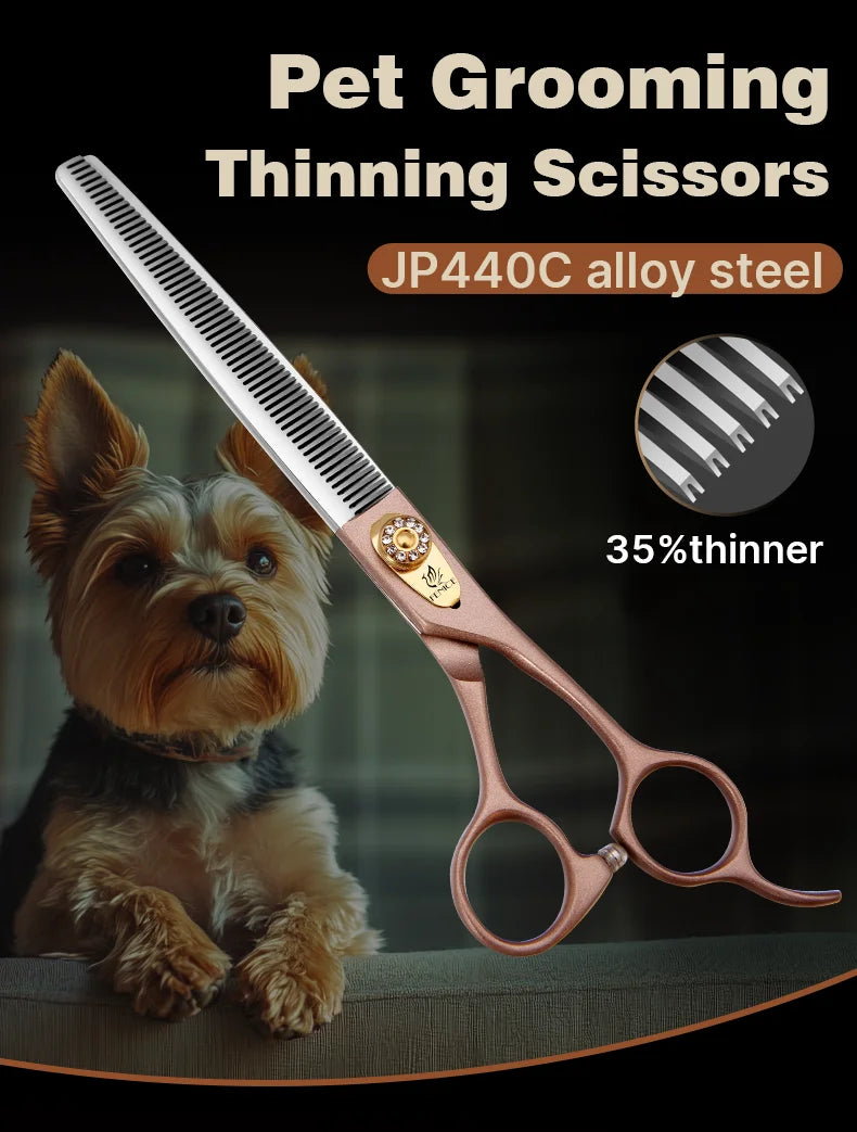 Fenice 7.5" Pet Grooming Thinning Scissors - JP440C Steel