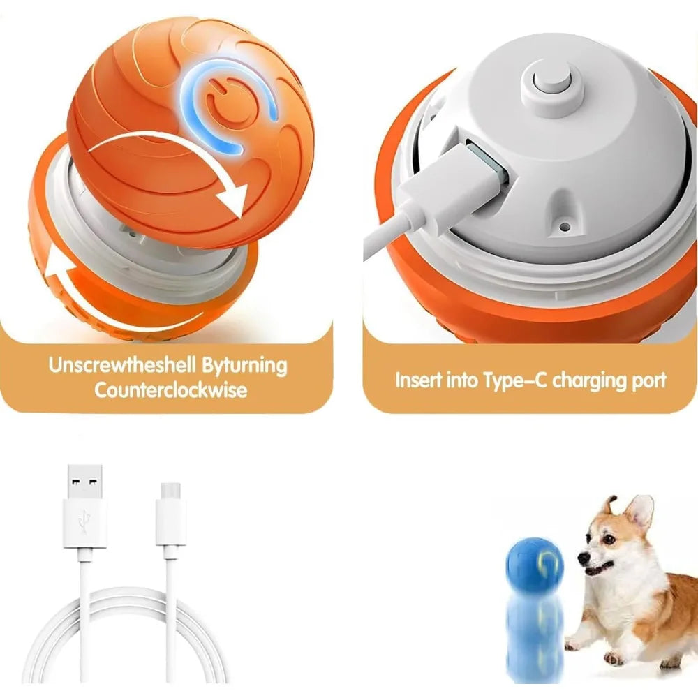 Pet Toy Ball with Tail Rope，Smart Automatic Pet Chase Ball Toy, Upgraded Speedy Tail Kitten Toy for Bored Indoor Adult Pets