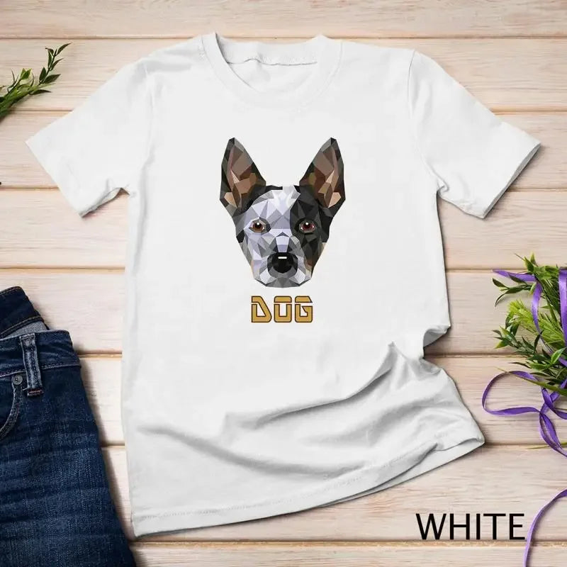 Cute Geometric Blue Heeler Australian Cattle Dog Zip Tee Unisex T shirt