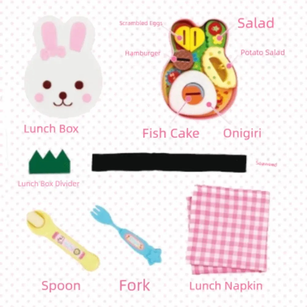 Rabbit Shape Food Feeding Toy Pretend Play Simulation Model Lunch Box Pudding Toy Role Play Kawaii Play House Toys Kids Toy