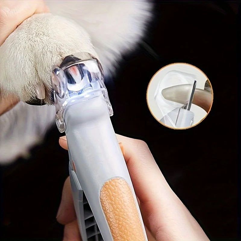 Pet Nail Clipper with LED Light and Nail Collector - Steel Blades