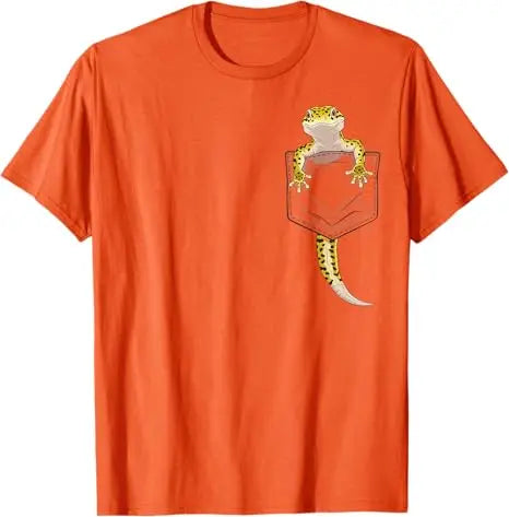 Cute Lizard Reptile Leopard Gecko Pocket Gifts Men Women Kids T-Shirt Funny Y2k Design Aesthetic Clothes Novelty Gift Gecko Tees