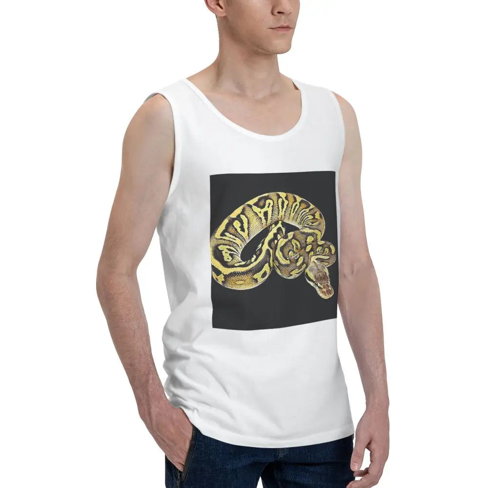 Ball Python Pastel Leopard 100% Cotton Men's Sweatshirt Vest Sleeveless Clothing Tees Men Tank Tops T-shirt