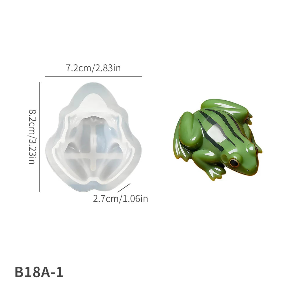 Reptile Resin Casting Silicone Mold - Turtle, Lizard & Frog DIY Plaster & Epoxy Mold for Mini Animal Figurines & Ornaments