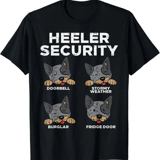 Heeler Security Funny Blue Red Australian Cattle Dog T Shirt