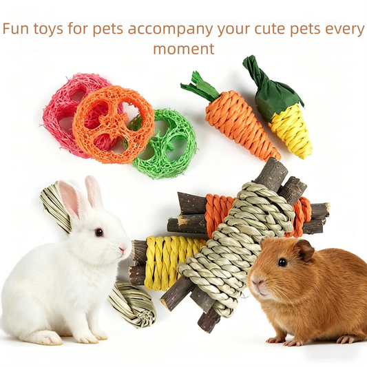 Toys for Rabbits Pets Pet Rabbit Guinea Pig Dragon Cat Fun Toy Hamster Rabbit Rabbit Tooth Grinding Set Pet Tooth Grinding Snack