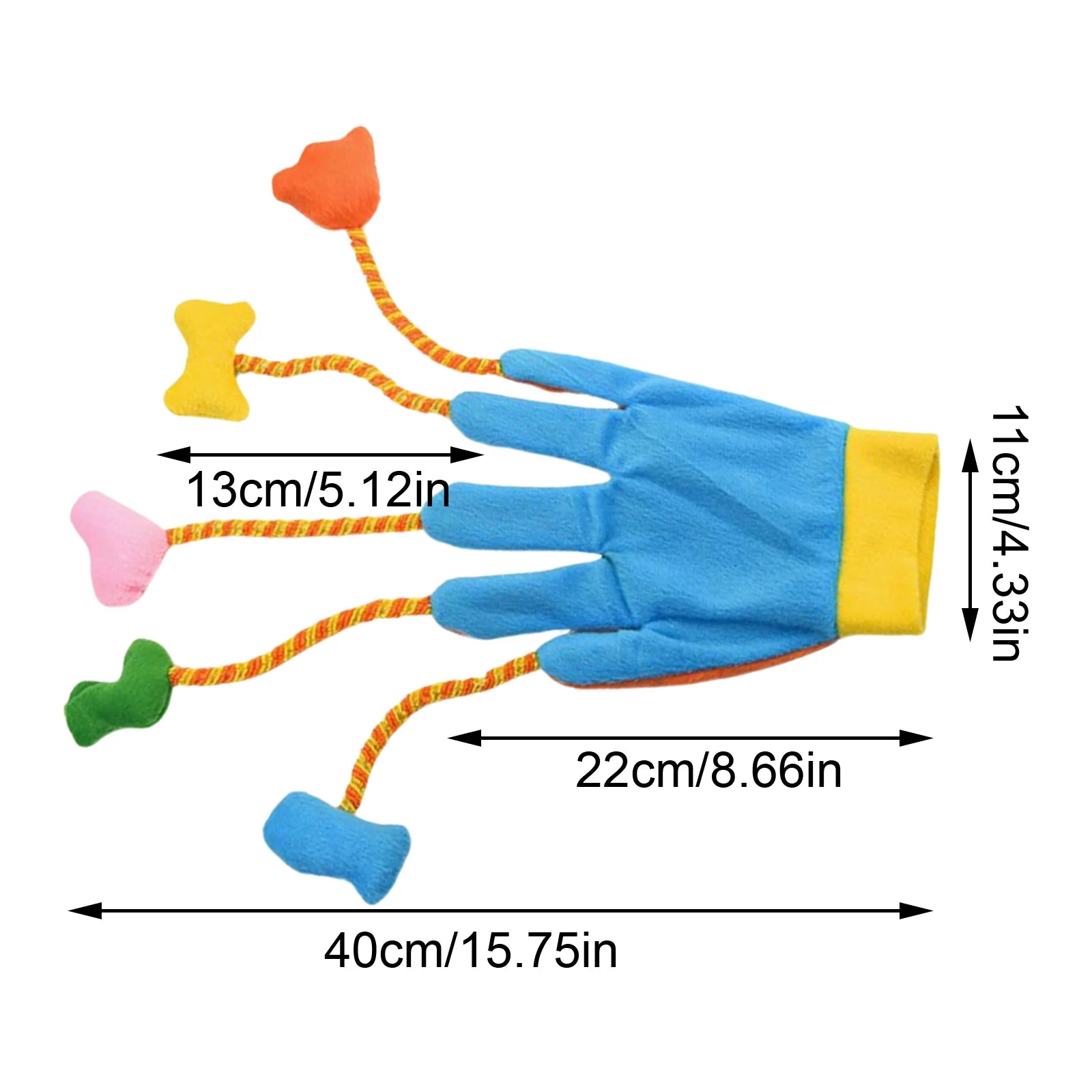 Cats Interactive Toys Funny Play Glove Toys Stuffed Plush Teaser Mitts with Built-In Bell Five- Scratch Teasing Indoor Cats Toy