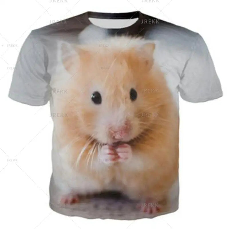Hamster Domesticated Guinea Pig 3D Print Men's T-Shirts Women Children Tshirt Casual Short sleeve Oversized Hip Hop Tee Tops