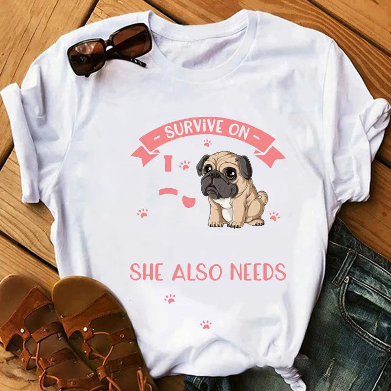 New Dog Animal Print T-shirt for Women, Labrador's Mood Day Gift Casual Top Aesthetic Clothes Tops Graphic T Shirts