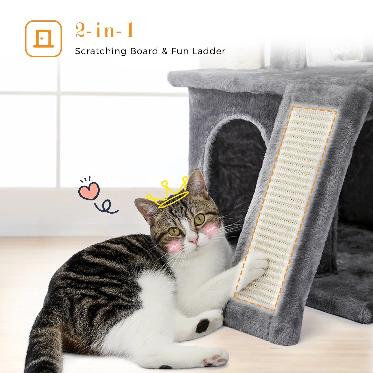 Pequlti Multi-Level Cat Tree Tower with Condo and Hammock