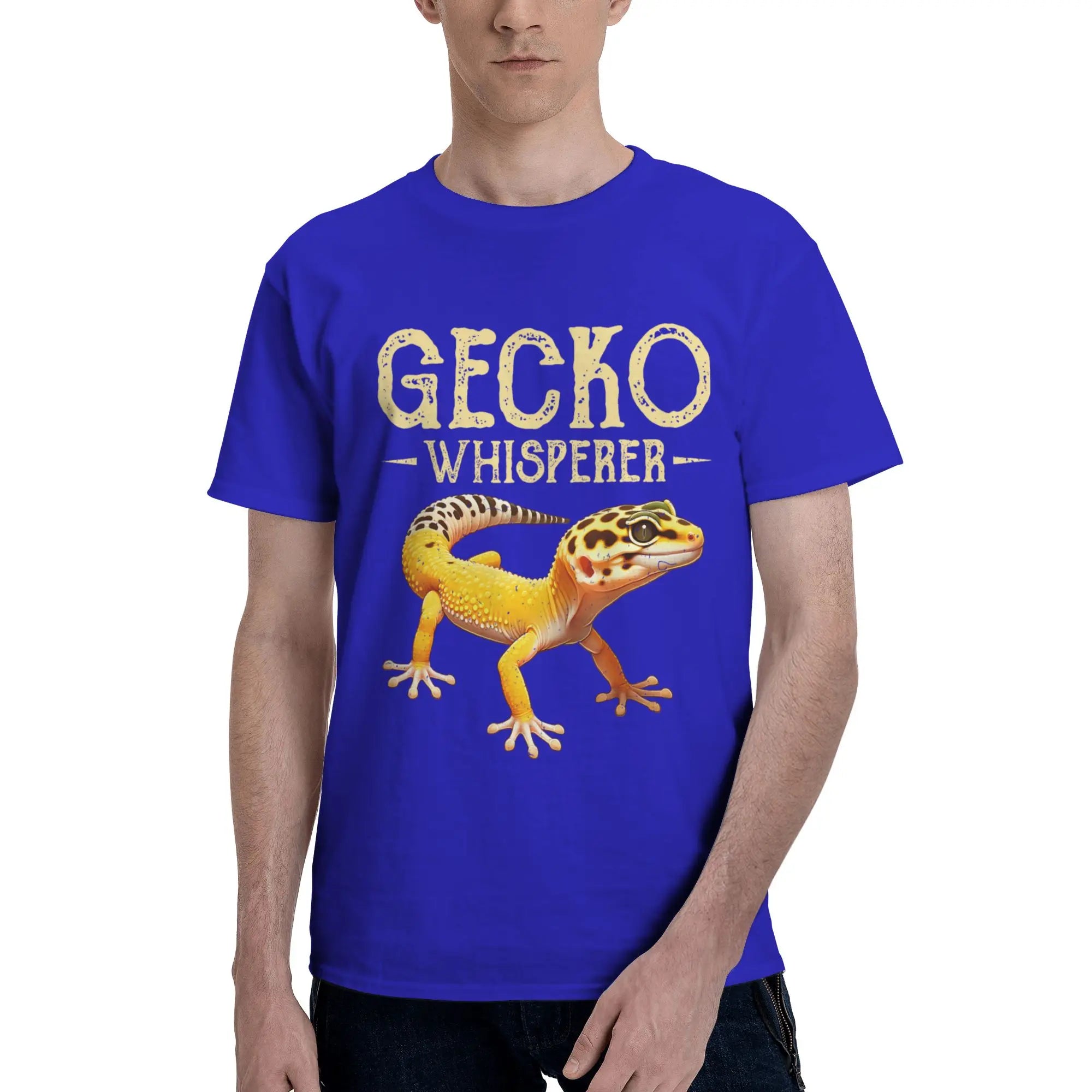 Gecko Whisperer Lizard Reptile Lover Cute Leopard Gecko Men T-Shirt Clothes  Tees Short Sleeve fugees 100% Cotton
