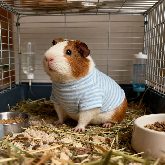Guinea Pig Clothes Striped Small Pets T-shirt Soft Breathable Elastic Shirt for 5.9-inch Hamster Chinchilla Anti-shedding Outfit